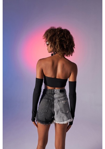 Holly Lolly Straplez Model Noir Bluz Siyah