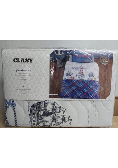Clasy Tek Kişilik 4 Mevsim Kapitone Nevresim Seti Maritime