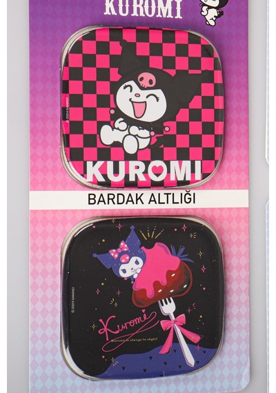 Dekomus İle Lisanslı Yeni Sezon Kuromı 2'li Bardak Altlığı 124-Pembe