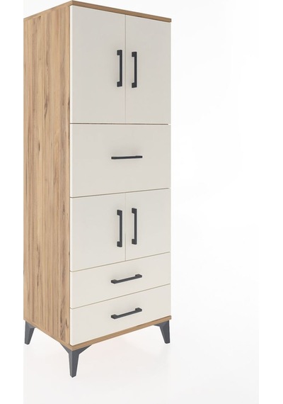 Hyperion Dolap 3 Raflı 3 Çekmeceli 4 Kapaklı 60x44x163 Çam-ay... Çam