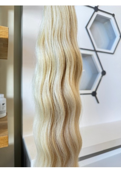 Mikro Kaynak Wavy 100% İnsan Saçı 0.6 Gr Platin 50 Adet 70 Cm Platin Sarısı