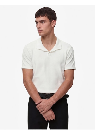 Koton Kısa Kollu Pamuklu Slim Fit Polo Yaka Tişört Ekru 6sam10291mk