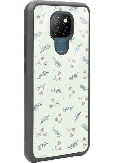 General Mobile Gm 20 Yeşil Yapraklı Tasarımlı Glossy Telefon Kılıfı Çok Renkli