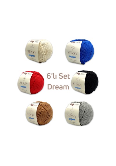 Sensy Orijeans Dream 6 Adet 50gr Baby Soft Cotton Amigurumi Ve Punch Ipi