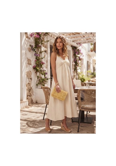 Myzumax El Örmesi Kadın Kağıt İp Portföy Çanta - 2 Bölmeli Mıknatıslı Bilek Askılı Bohem Clutch Sarı