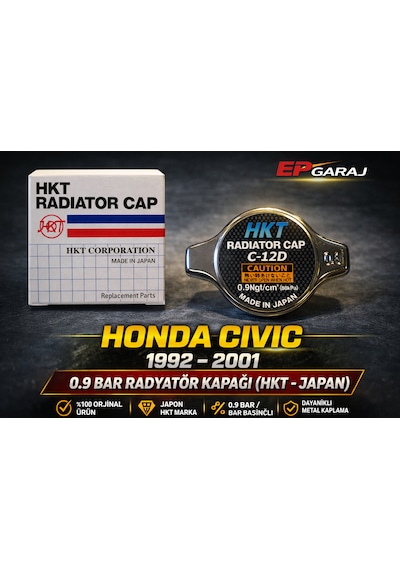 Honda Civic 1992 2001 0.9 Bar Hkt Radyatör Kapağı Japon
