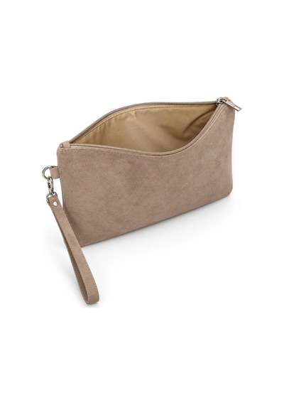 Adelina Bags Süet Portföy El Çantası Bilek Askılı Astarlı Vizon Clutch Çanta