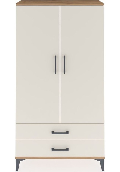 Arges Dolap 2 Raflı 2 Çekmeceli Tek Askılı 88x30x163 Çam-aytaşı Çam