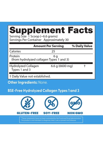 Doctor's Best Pure Collagen Types 1 & 3 Promotes Healthy Skin Hair & Nails Bone & Joint Support 200 G Aromasız
