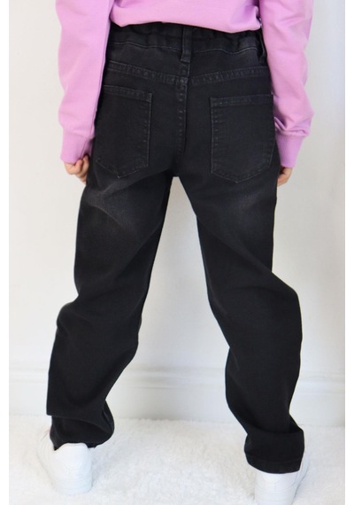 Breeze Kız Çocuk Kot Pantalon Cepli 5-9 Yaş, Siyah Siyah