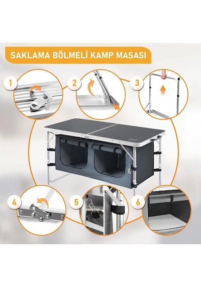 Haegs Saklama Dolaplı Kamp Masası, Outdoor Kamp Mutfağı, Kamp Dolabı, Katlanabilir Kamp Piknik Masası, Seyahat Mut Genel