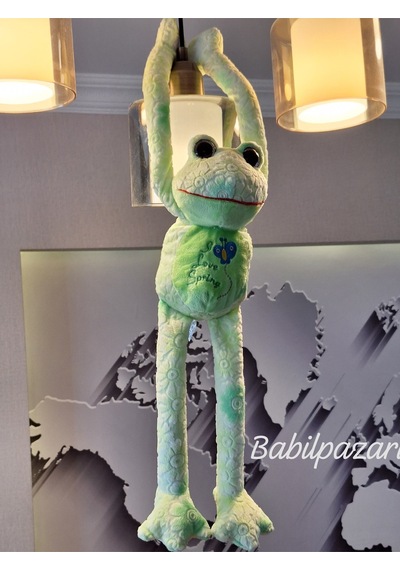 Cam Göz Elleri Yapışkan Kurbağa 45cm Yeşil