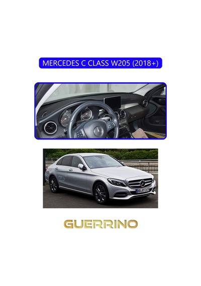 Mercedes C Class W205 2018+torpido Koruma Halısı Mavi Kenar