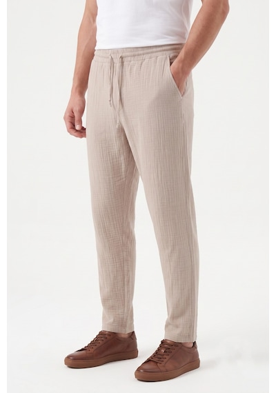 Mösyö Erkek Baggy Kalıp Müslin Kumaş Pantolon Bgl-st05592 Bej