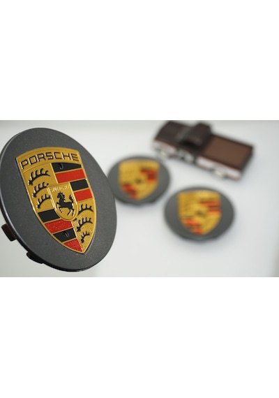 Dk Tuning Porsche Koyu Gri Antresit Jant Göbeği Kapak Seti 76mm