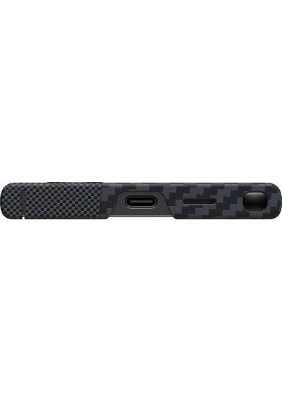 Galaxy Uyumlu S24 Ultra Magsafe Şarj Özellikli Karbon Fiber Benks Montage Armorair 600d Kevlar Kapak Siyah