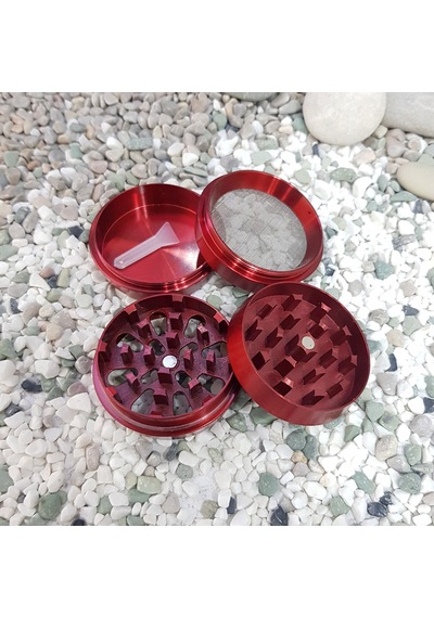 Kırmızı 52 MM 4 Katlı Grinder Herbal Öğütücüsü Parçalayıcı  Rb84kr