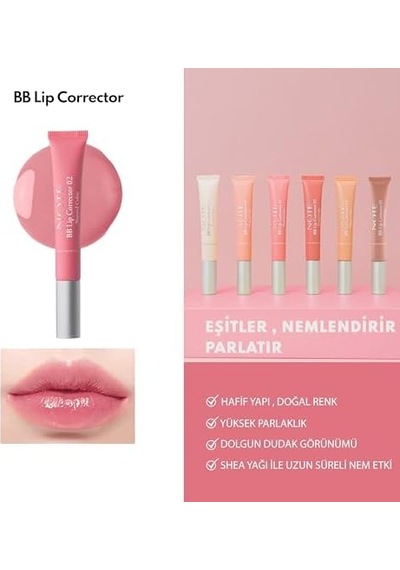 Bb Lip Corrector 02 Renk Eşitleyici Dudak Parlatıcısı, Pembe 0