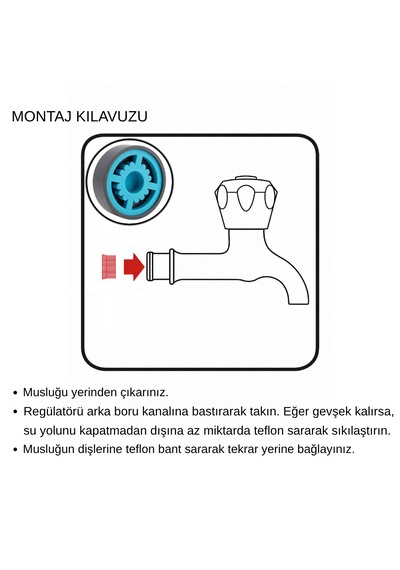 Avantaj Paketi 100 Lü Bahçe Musluğu Gömme Debi Regülatörü 8 L/dk %65 Su Tasarrufu Standart
