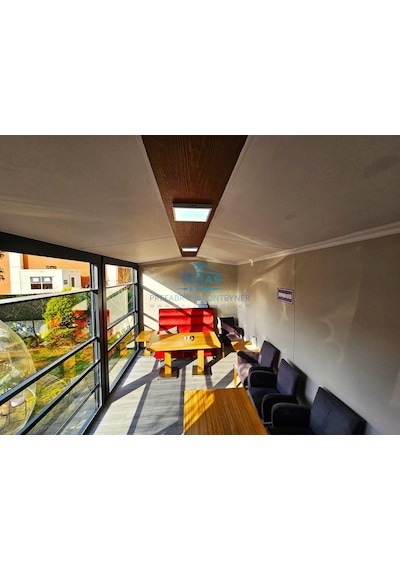 300 X 500 Teras Evim Tiny House Ahşap Desen Fugalı Betopan Kendinden Çatılı Tek Oda Giyotin Pencere