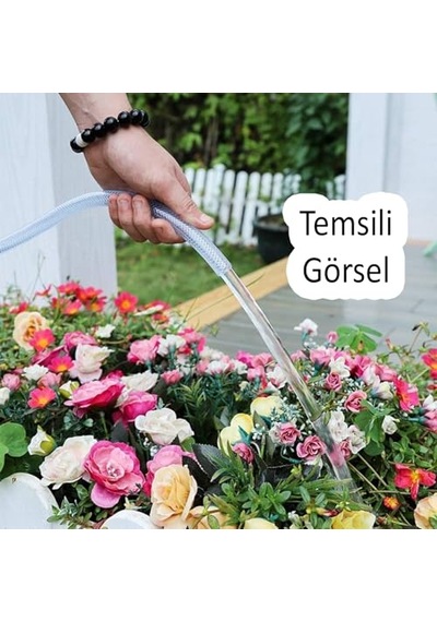 25 Metre Örgülü Şeffaf Bahçe Hortumu Dayanıklı 3 Katlı Sağlam Çeşme Su Sulama Yıkama Hortum 12.5 Mm 1/2"