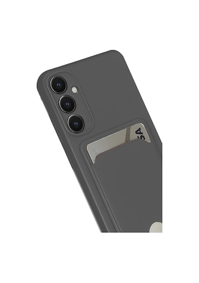 Storeşahin Samsung Uyumlu Galaxy S24 Fe Kılıf Kelvin Kartvizitli Silikon - Gri Shn0720