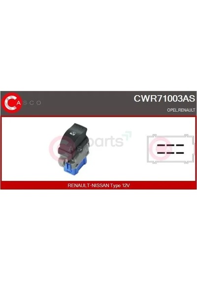 Cam Açma Düğmesi Kangoo 3 / Duster / Master 3 Ön Sağ Mavi Tekli