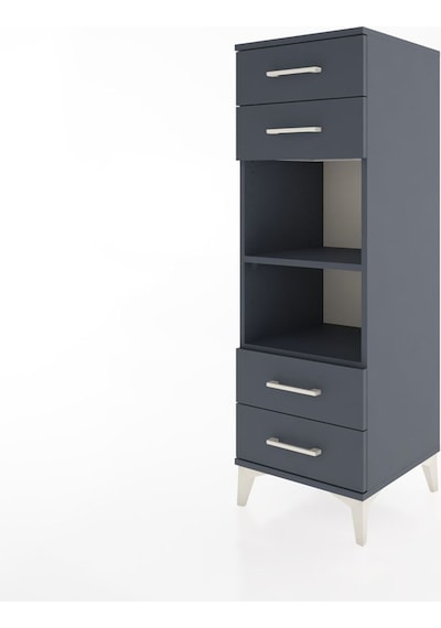 Hyperion Dolap 2 Raflı 4 Çekmeceli 44x44x134 Antrasit-antrasit Antrasit
