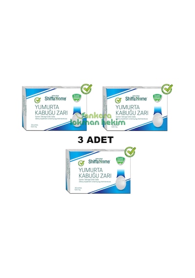 3 Adet - Shiffa Home Yumurta Kabuğu Zarı 30 Kapsül 620 MG