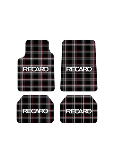 Oem Recaro Ekose Tasarımlı Dijital Baskılı 4 Parça Üniversal Halı Paspas Seti