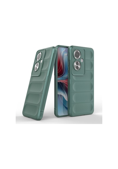 Oppo Reno 11f 5g Kılıf Kamera Korumalı Esnek Silikon Parmak Şeritli Vardar Lacivert