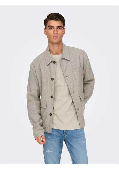 Only & Sons Onskane Lınen Mıx Casual 0245 Jacket Erkek Bej Ceket - Os22031579 Bej