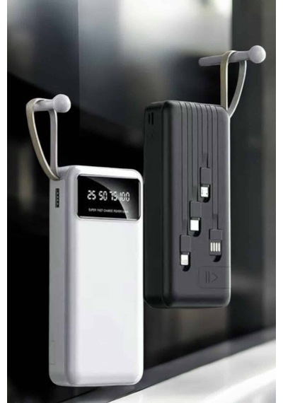 20.000 Mah Led Işıklı Lcd Ekran Usb Girişli Type-c Lightning Powerbank Çr