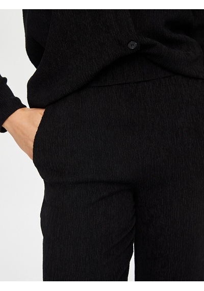 Faik Sönmez Keninden Dokulu Straıght Fıt Örme Pantolon S26pnt008 Us26pnt00810 Siyah