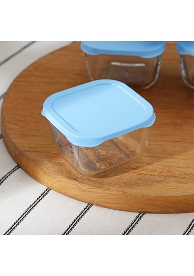 Paşabahçe Snowbox Saklama Kabı Mavi Kapaklı 275 Cc 53223 4'lü Set Diğer