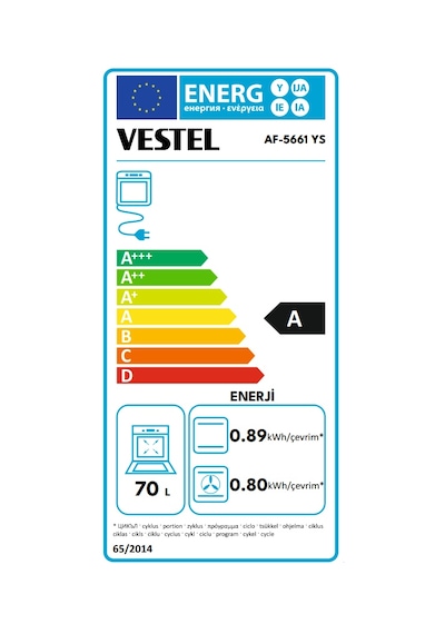 Vestel AF 5661 YS 70 L Ankastre Fırın