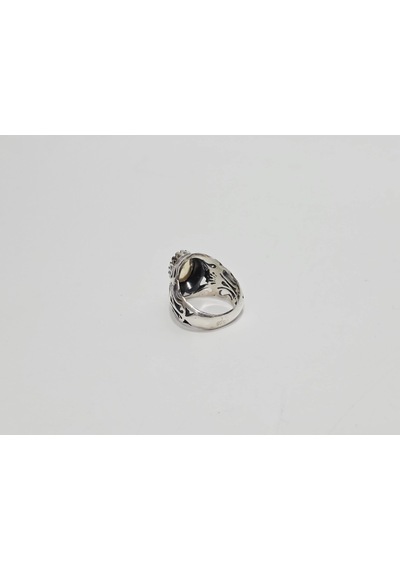 Sarı Sitrin Taşlı 925 Ayar Gümüş Yüzük 10,95 Gram