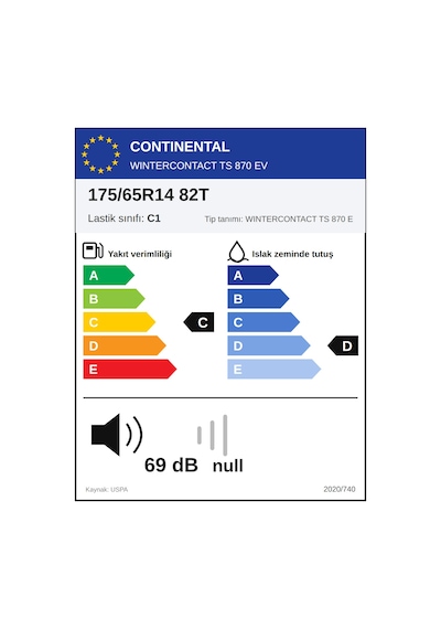 Continental 175/65 R14 82T Wintercontact TS 870 Ev Kış Lastiği 2026
