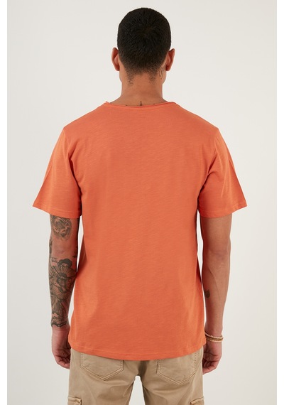 Buratti Bisiklet Yaka % 100 Pamuk Regular Fit Basic Erkek T Shirt 59020001 Tarçın