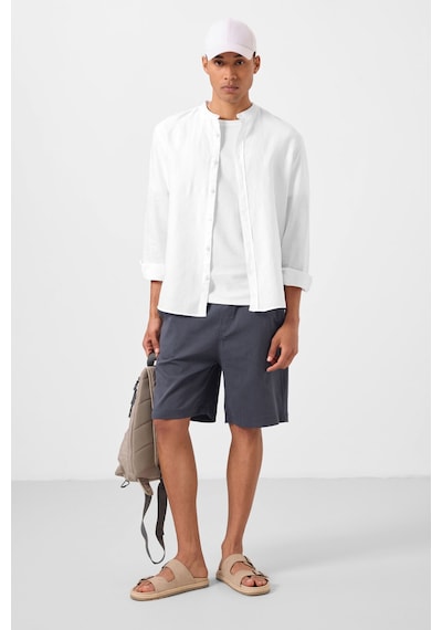 Tommylife Gri Standart Fit Dokuma Hafif Esnek Chino Erkek Şort - 81291 Gri