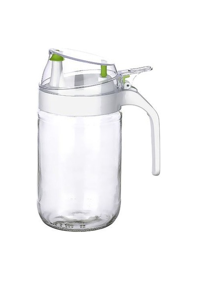 Cam Yağdanlık Ve Zeytinyağlık 660 Ml & Yaylı Otomatik Kapaklı, Sızdırmaz Yağ Şişesi Beyaz - 927543623 Beyaz