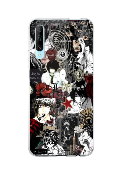 Huawei P Smart Pro Uyumlu Death Note Kolaj Tasarımlı Baskılı Silikon Kılıf