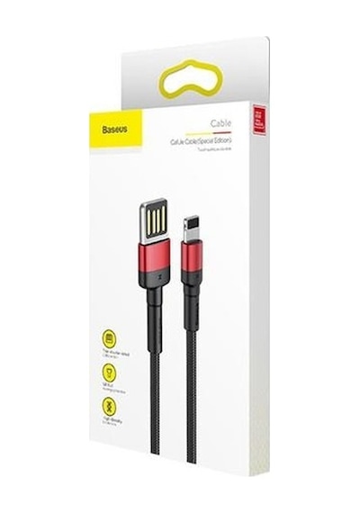 Baseus Calklf-g91 Cafule 2.4 A Lightning 1 Metre Şarj Kablosu Siyah