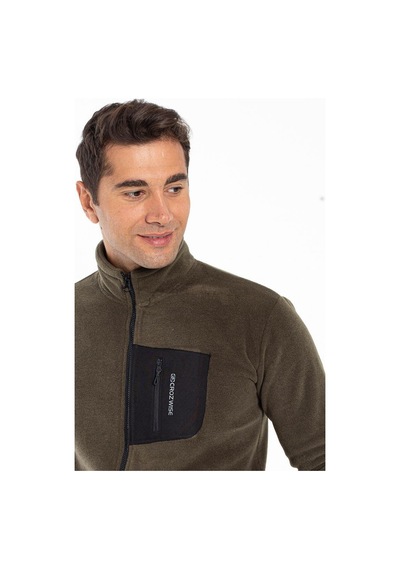 Crozwise Polar Fermuarlı Haki Erkek Outdoor Sweatshirt 6044-04 Haki