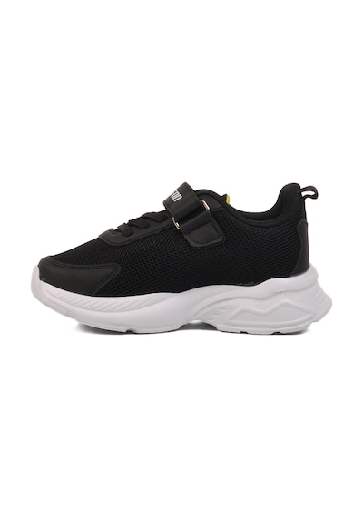 Siyah Sarı Fileli Cırtlı Unisex Çocuk Spor Ayakkabı Ruffon P Siyah-Sarı