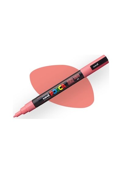 Uni-ball Posca 0.9-1.3 Su Bazlı Boyama Markörü Mercan Pemben Pc-3m Çok Renkli
