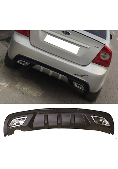 Ford Focus 2 Uyumlu Difüzör Difizör Siyah + Kare Egzoz Görünüm C Tip 2004 - 2010