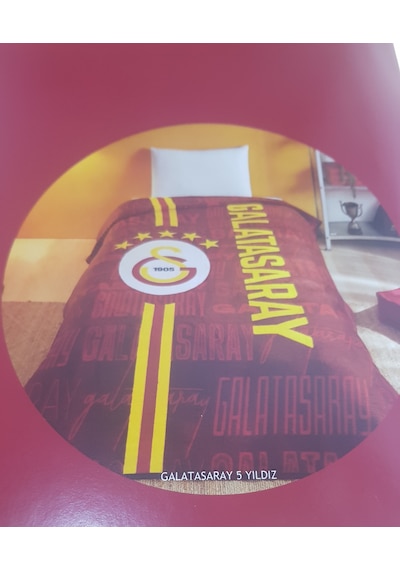 Taç Lisanslı Galatsaray 5 Yıldız Tek Kişilik Battaniye Çok Renkli