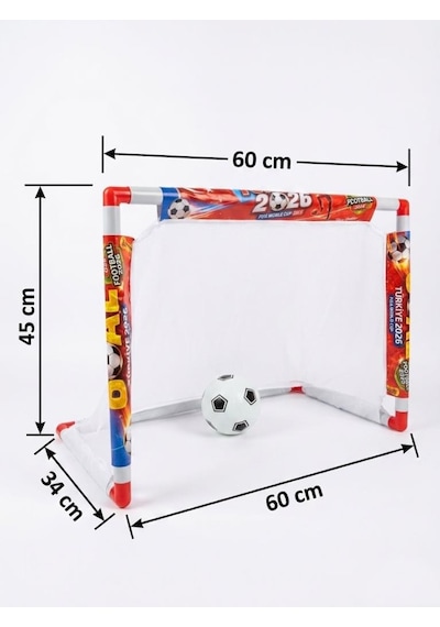 Mini Futbol Kalesi Seti 60cm Türkiye 2026 Dünya Kupası Temalı Hafif Taşınabilir Oyuncak Fileli Kale