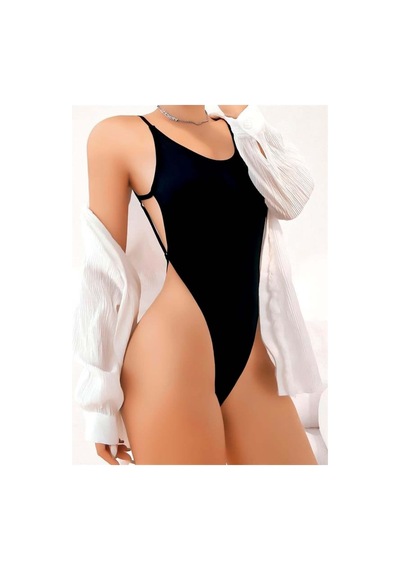 Ang Butik Closet Sırt Dekolteli Çekici Body Siyah